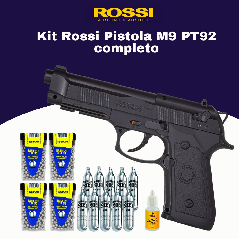 Kit Rossi Pistola PT92 com acessórios